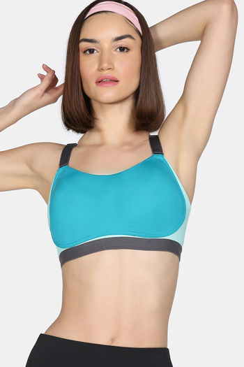 Buy Zelocity High Impact Quick Dry Sports Bra - Acqua Blue